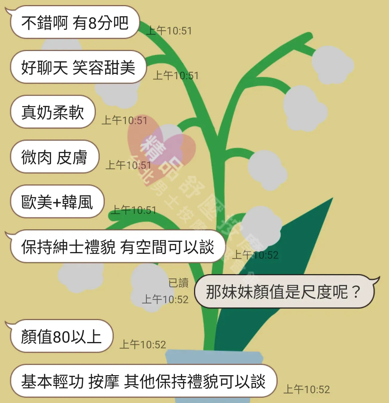 長安館按摩師芬妮客戶評價截屏